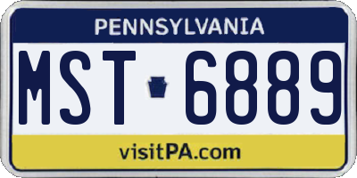 PA license plate MST6889