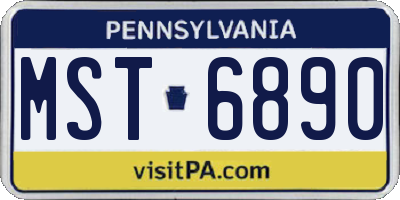 PA license plate MST6890