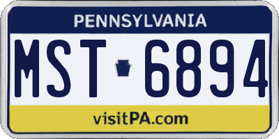 PA license plate MST6894