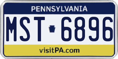 PA license plate MST6896