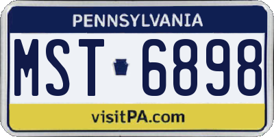 PA license plate MST6898