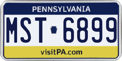 PA license plate MST6899