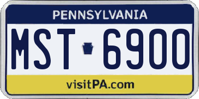 PA license plate MST6900