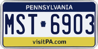 PA license plate MST6903