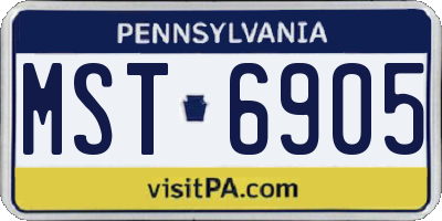 PA license plate MST6905