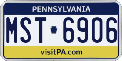 PA license plate MST6906