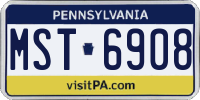 PA license plate MST6908