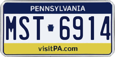 PA license plate MST6914