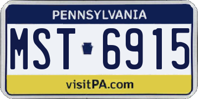 PA license plate MST6915