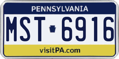 PA license plate MST6916