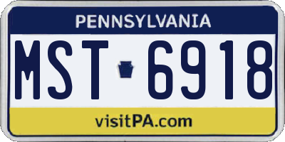 PA license plate MST6918