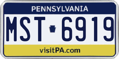 PA license plate MST6919