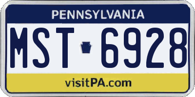 PA license plate MST6928