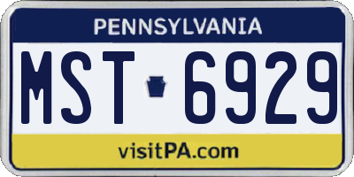 PA license plate MST6929