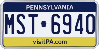 PA license plate MST6940