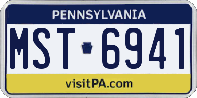 PA license plate MST6941