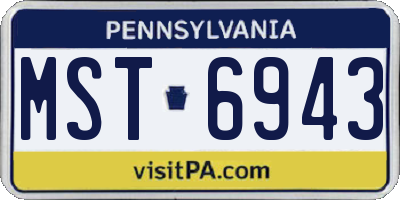 PA license plate MST6943