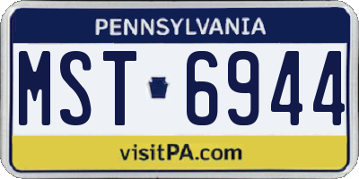 PA license plate MST6944