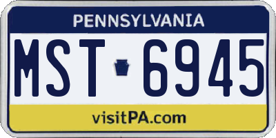 PA license plate MST6945