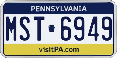 PA license plate MST6949