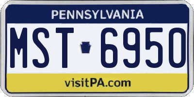 PA license plate MST6950