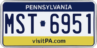 PA license plate MST6951