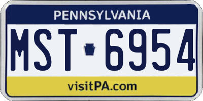 PA license plate MST6954