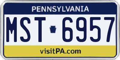 PA license plate MST6957