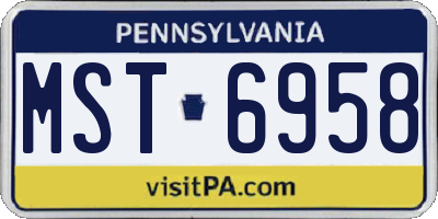 PA license plate MST6958
