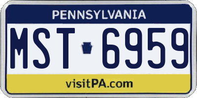 PA license plate MST6959