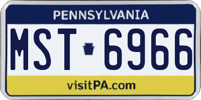 PA license plate MST6966