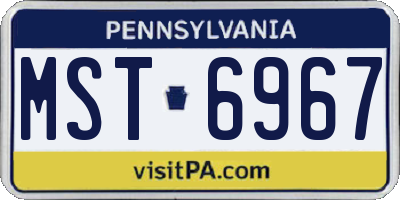 PA license plate MST6967