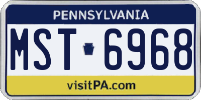 PA license plate MST6968
