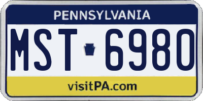 PA license plate MST6980
