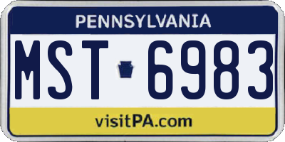 PA license plate MST6983