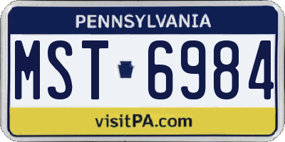 PA license plate MST6984