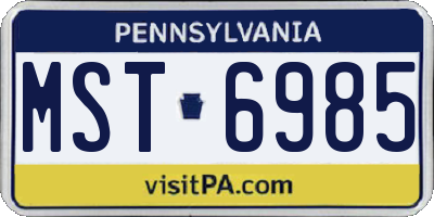 PA license plate MST6985