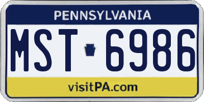 PA license plate MST6986