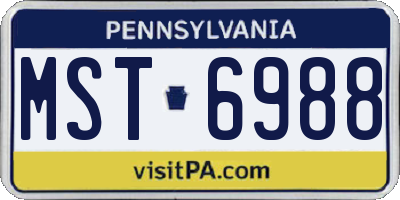 PA license plate MST6988