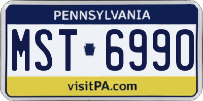 PA license plate MST6990