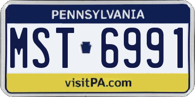 PA license plate MST6991