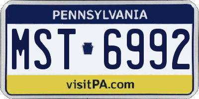 PA license plate MST6992