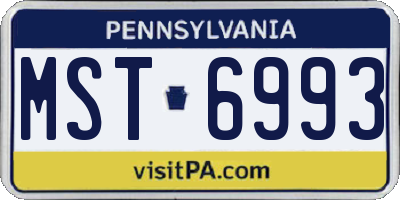 PA license plate MST6993
