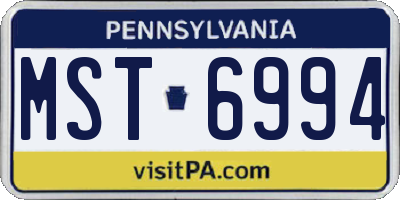 PA license plate MST6994
