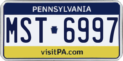 PA license plate MST6997