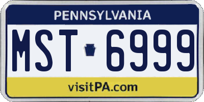 PA license plate MST6999