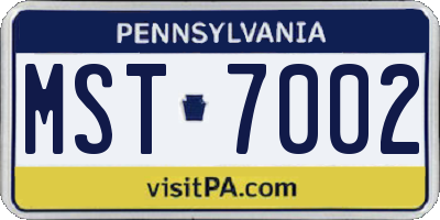 PA license plate MST7002