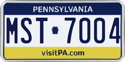 PA license plate MST7004