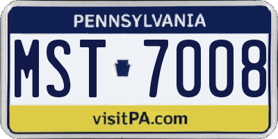 PA license plate MST7008