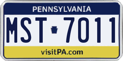 PA license plate MST7011